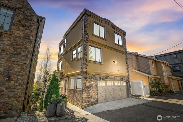 a front view of a building