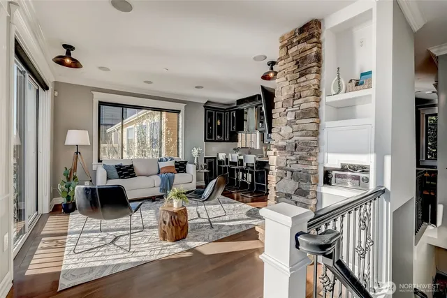 a living room with furniture