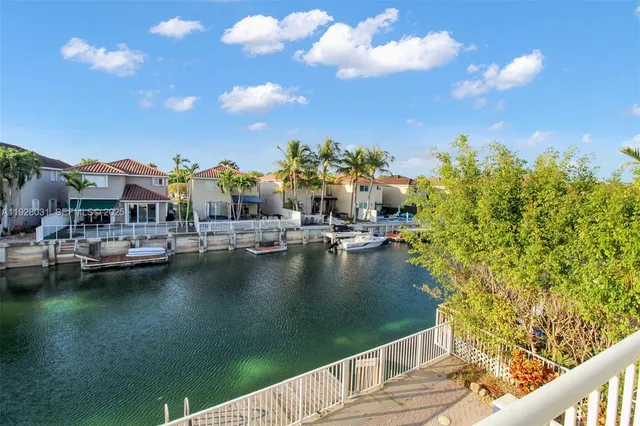 a view of residential houses with outdoor space and lake view
