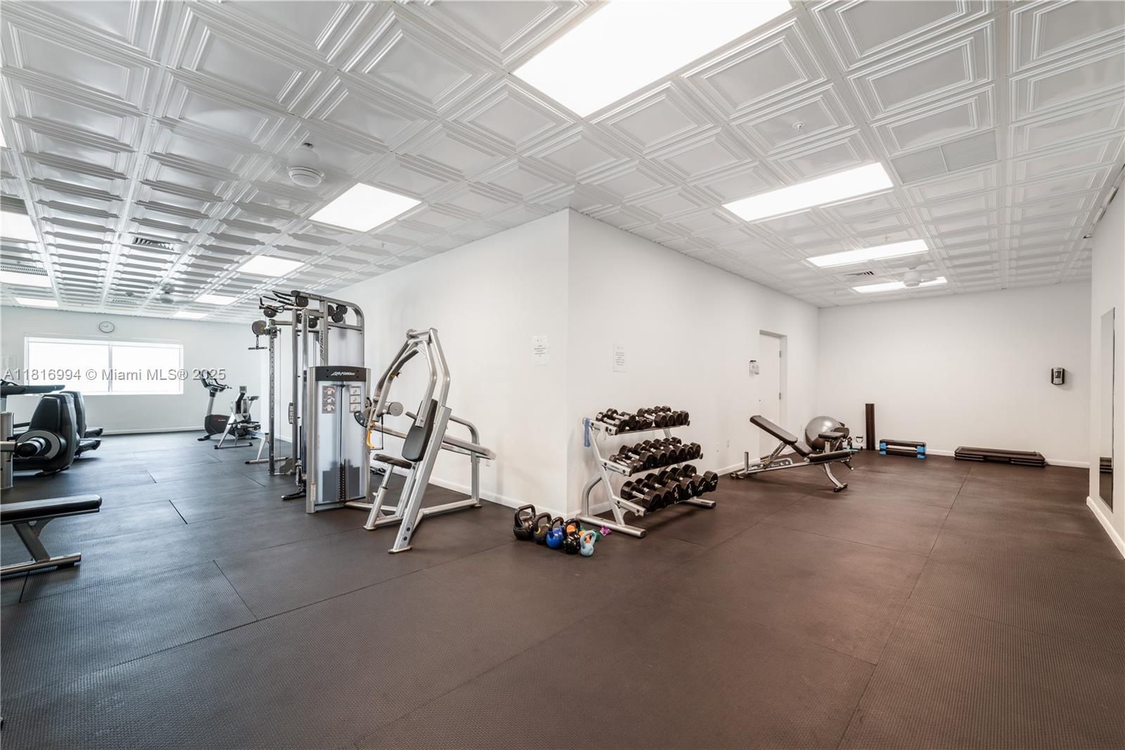 800 Claughton Island Drive, Unit 1103 Miami, FL 33131 - Photo 13 of 40 a view of a room with gym equipment