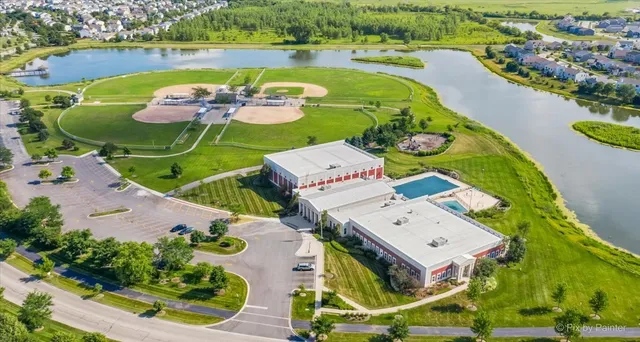 an aerial view of a house having outdoor space
