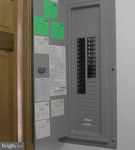 a view of small space with racks on the wall