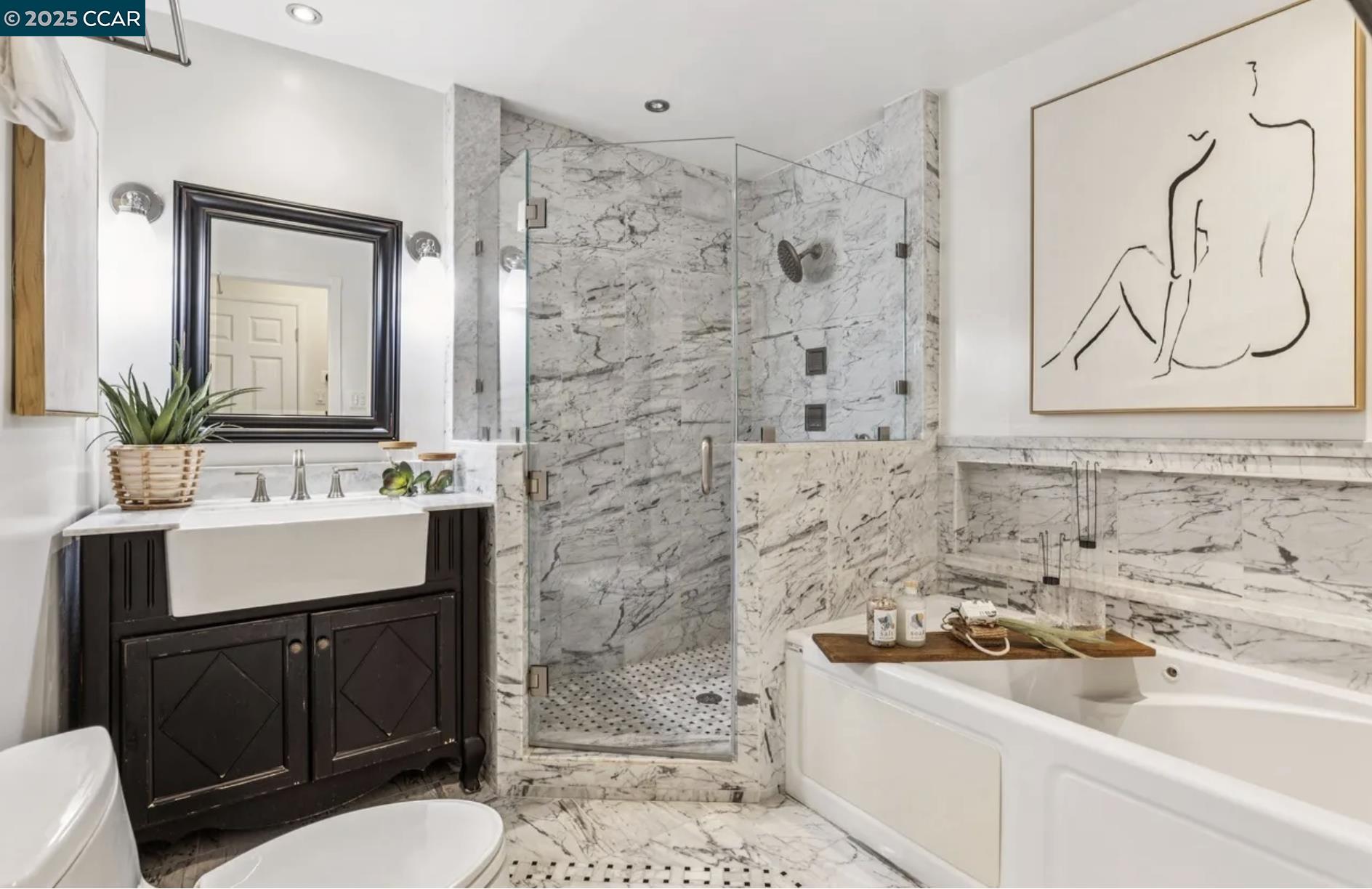 1600 Springbrook Road Walnut Creek, CA 94597 - Photo 13 of 20 a bathroom with a sink a toilet and shower