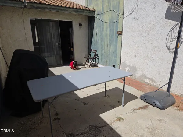 a view of outdoor space with seating area