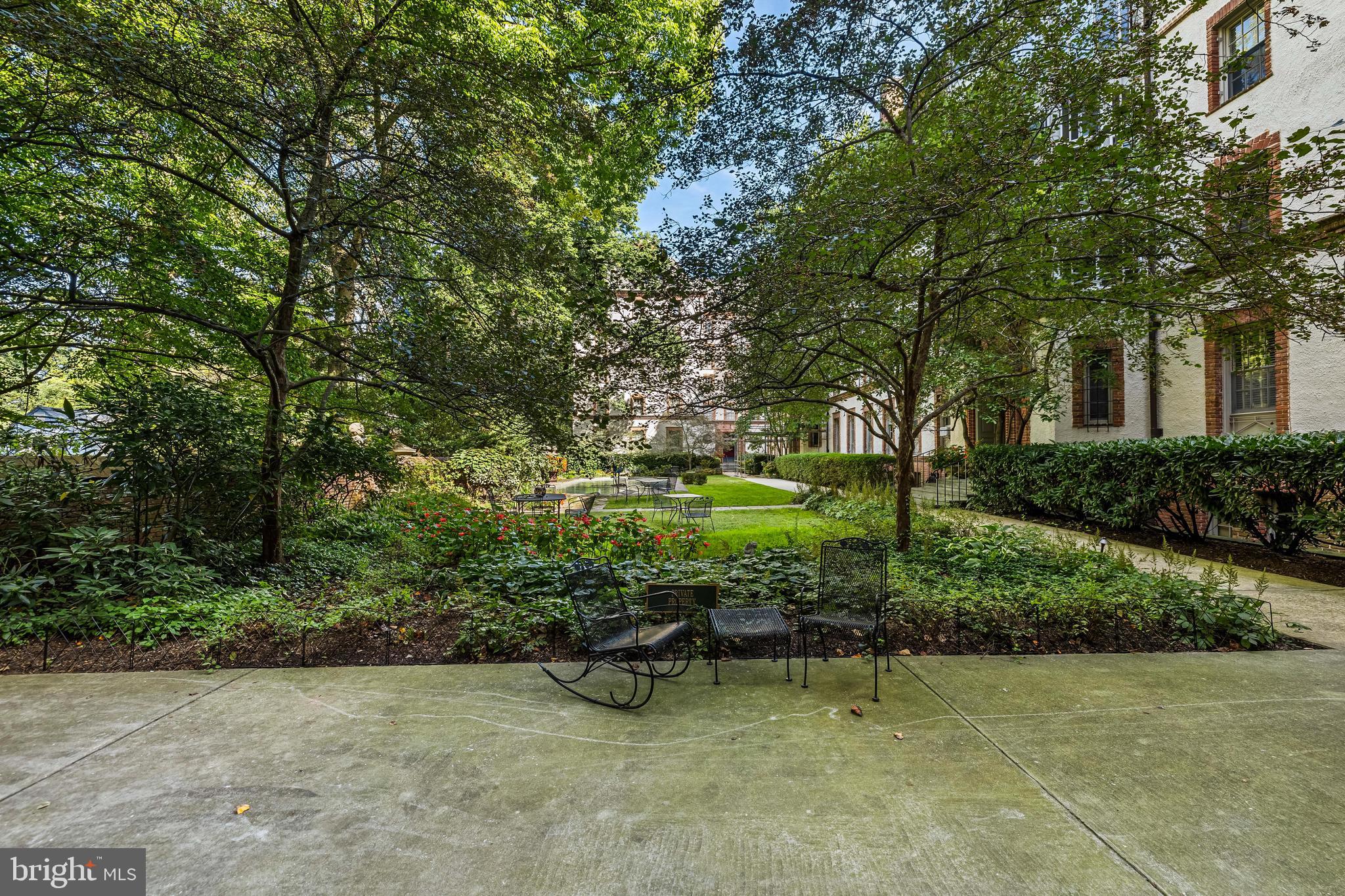 6 Upland Road, Unit F1 Baltimore, MD 21210 - Photo 38 of 50 a view of a garden with plants and large trees
