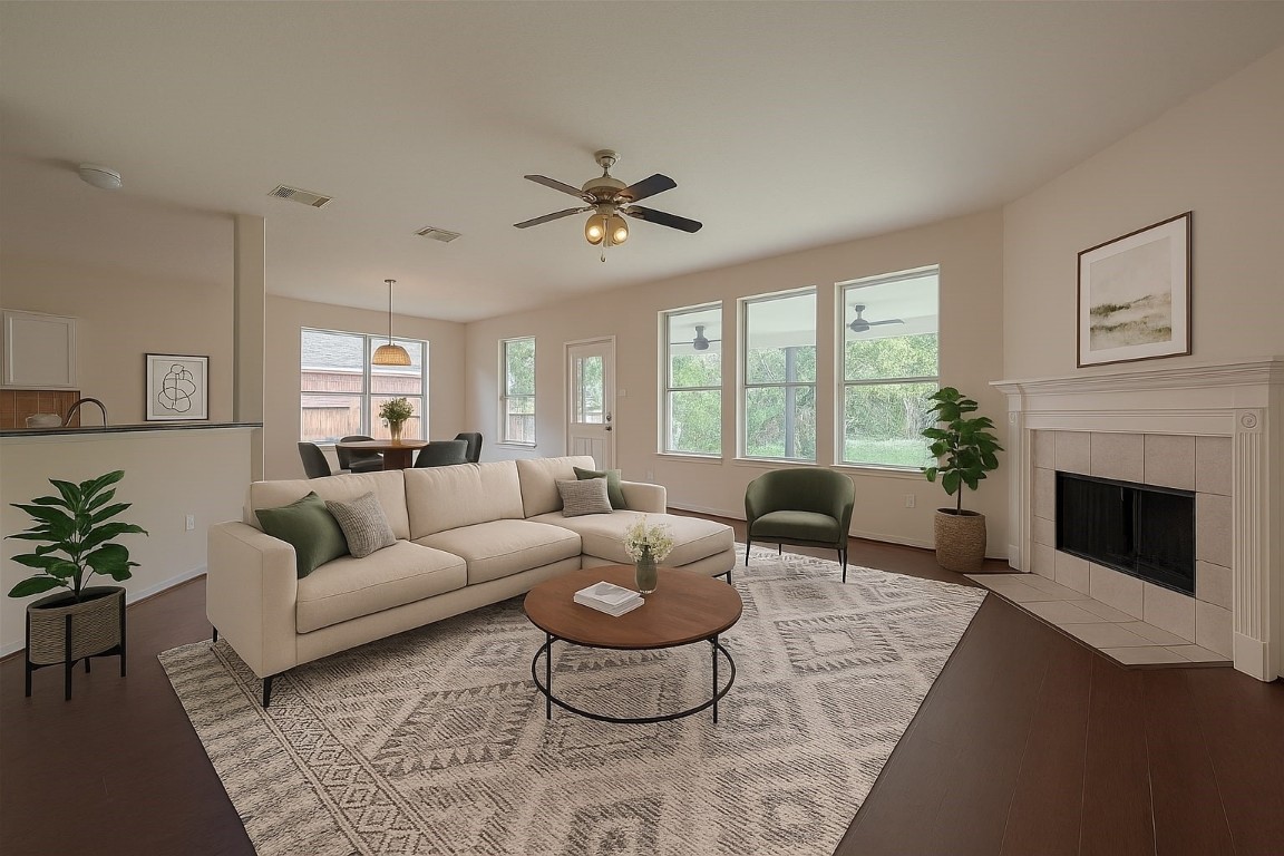 619 Bending Bough Drive Spring, TX 77388 - Photo 7 of 41 a living room with furniture potted plant and a fireplace