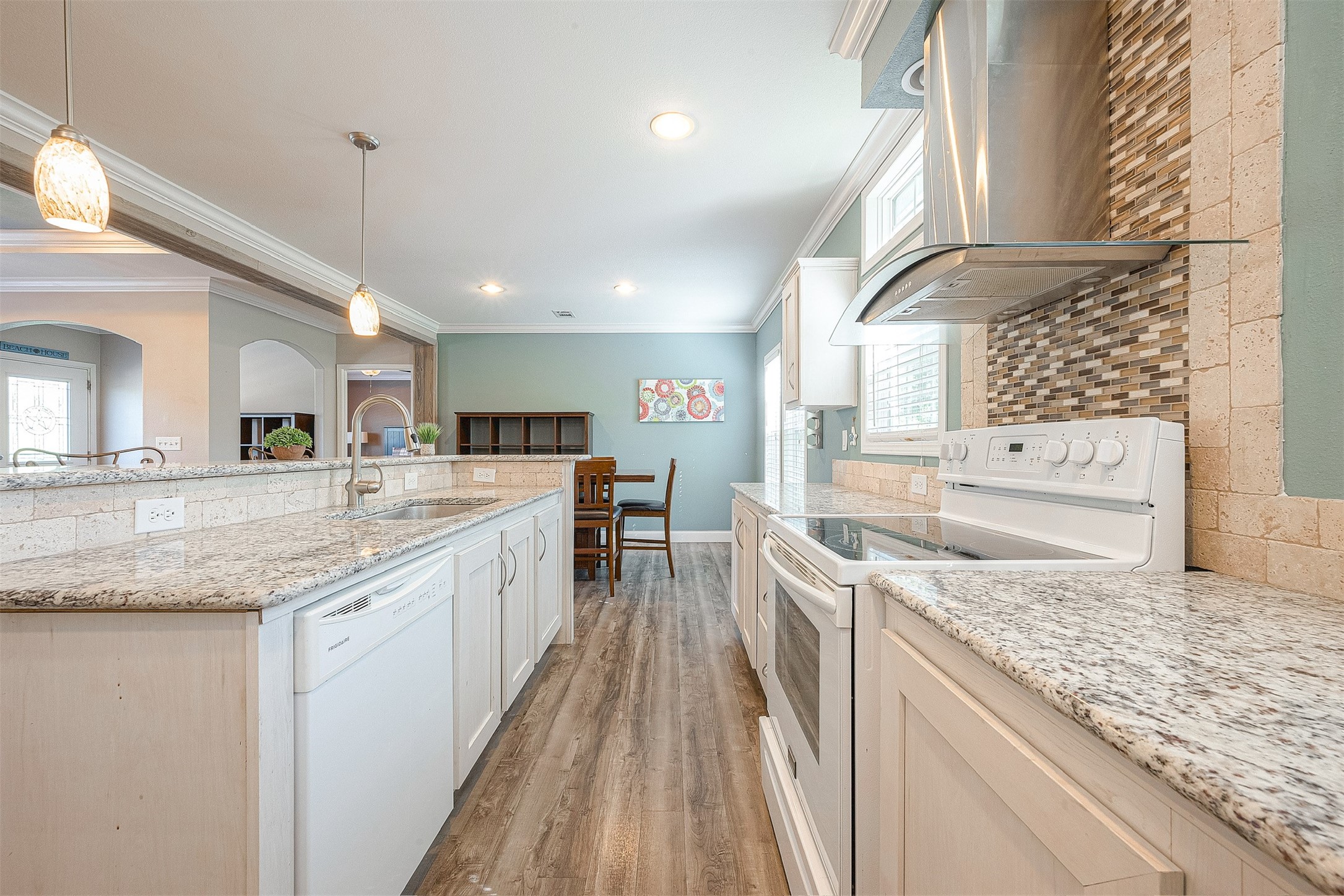 20547 South Post Oak Boulevard, Unit B Fresno, TX 77545 - Photo 21 of 46 a kitchen with stainless steel appliances granite countertop a sink stove and cabinets