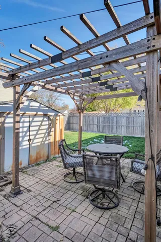 a view of an outdoor sitting area