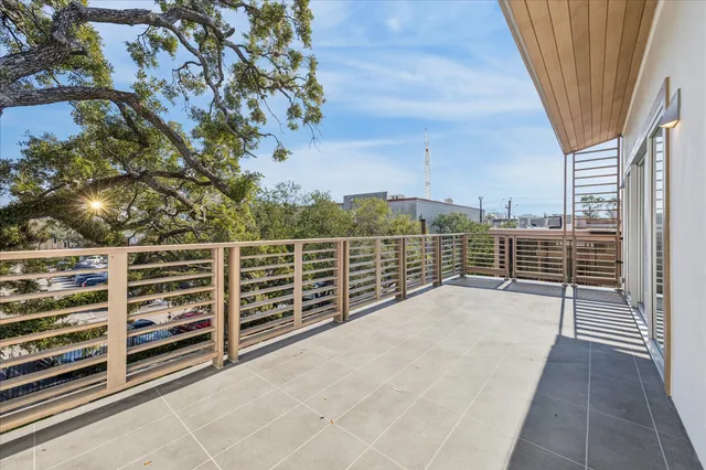 a view of balcony with ocean view