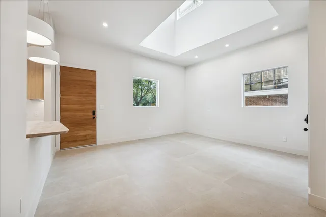 an empty room with an entryway