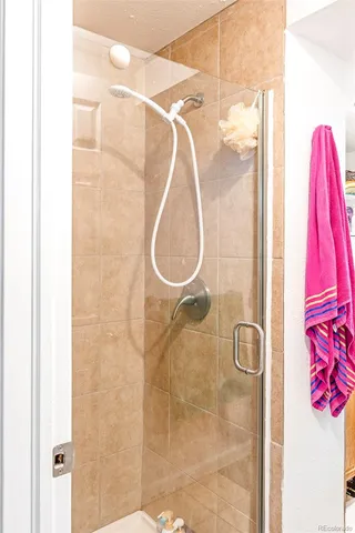 a bathroom with a shower