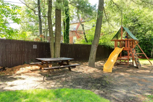 a view of a park with a bench