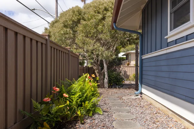 a backyard of a house with lots of green space