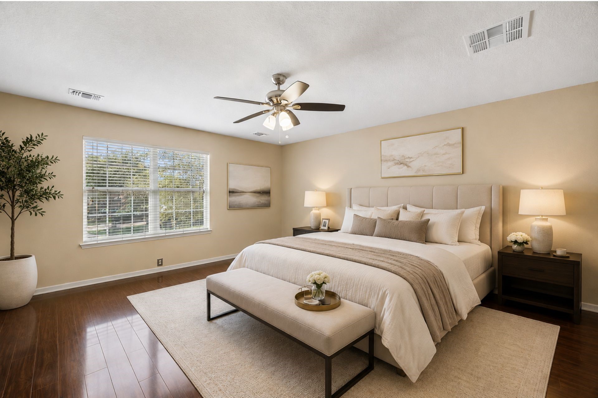 527 Cypresswood Knoll Spring, TX 77373 - Photo 6 of 15 a spacious bedroom with a bed and a chandelier