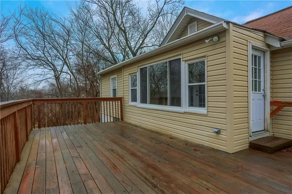 a view of wooden deck
