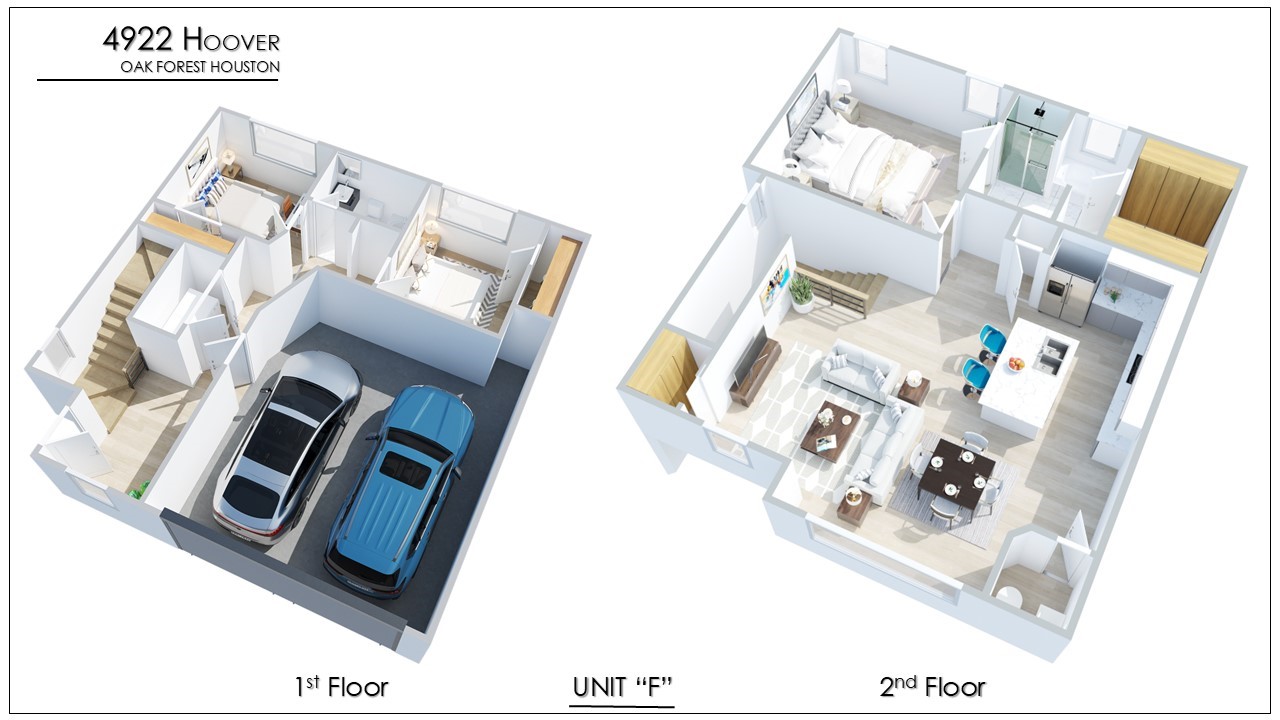 4922 Hoover Street, Unit F Houston, TX 77092 - Photo 9 of 26 3D View - Type A (UNIT F)