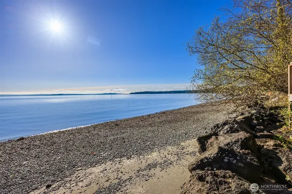 a view of an ocean and beach