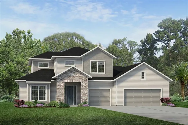 front view of a house with a yard