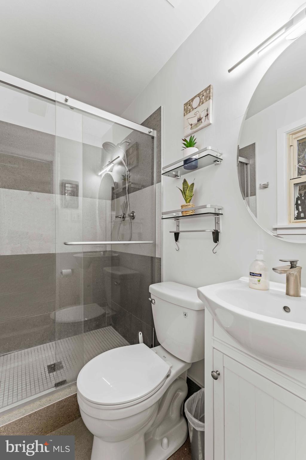 6805 Pamela Lane Clinton, MD 20735 - Photo 17 of 39 a bathroom with a sink a toilet and shower