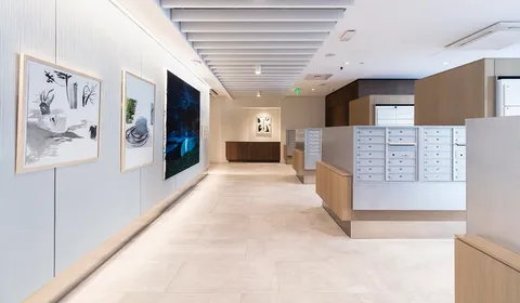 a view of livingroom with kitchen