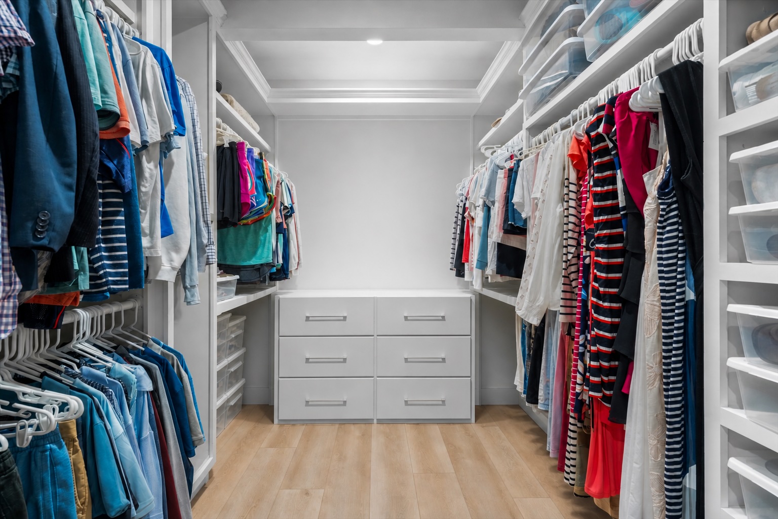 307 Hurst Creek Road Austin, TX 78734 - Photo 18 of 40 Custom-built walk-in closet featuring wood-finish flooring, recessed lighting, and extensive built-in storage