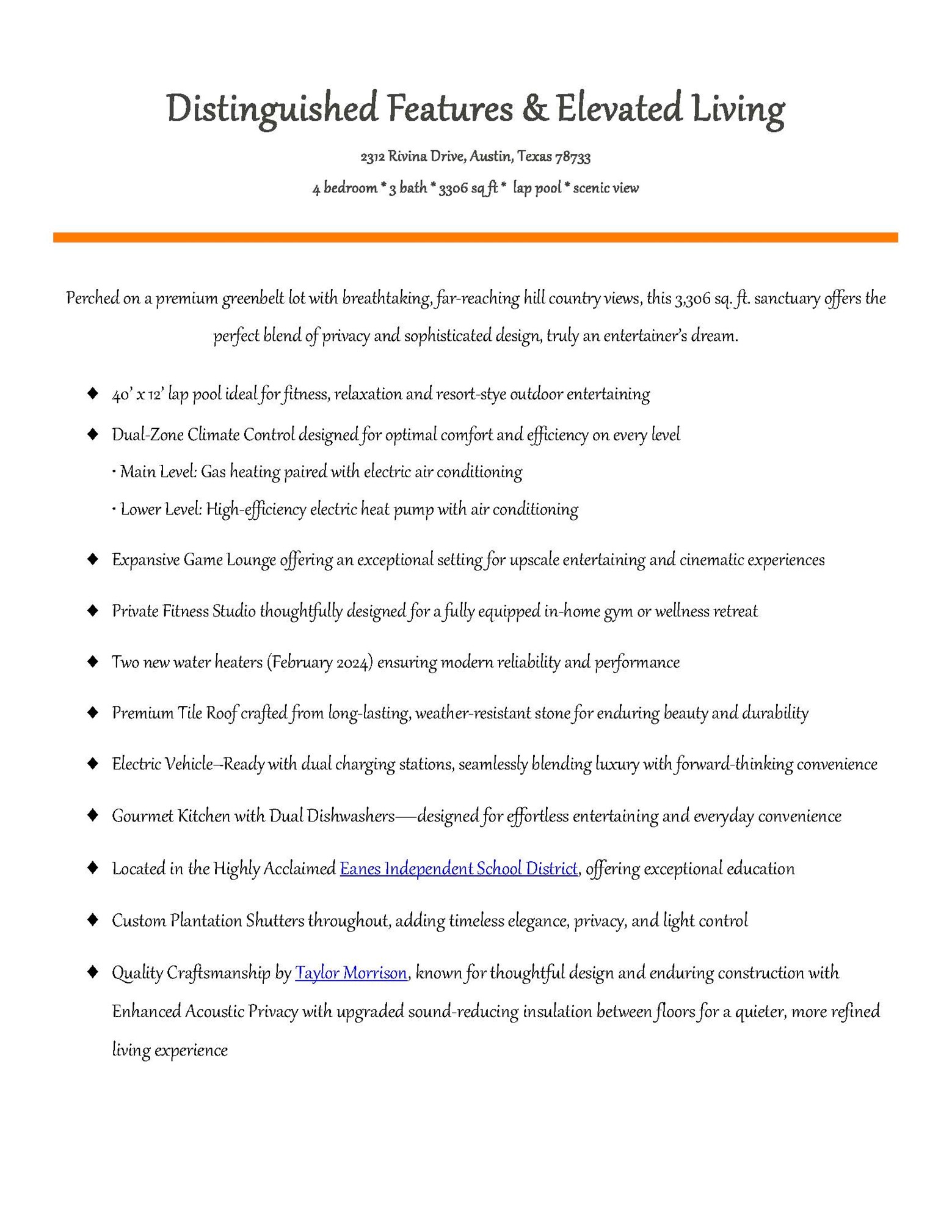 2312 Rivina Drive Austin, TX 78733 - Photo 39 of 40 Distinguished Features & Elevated Living