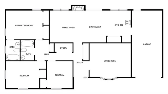 a picture of a bathroom with a picture of a wall