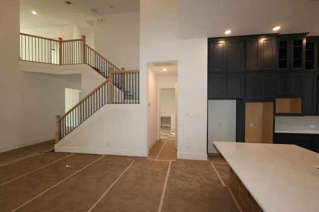 a view of hallway with stairs