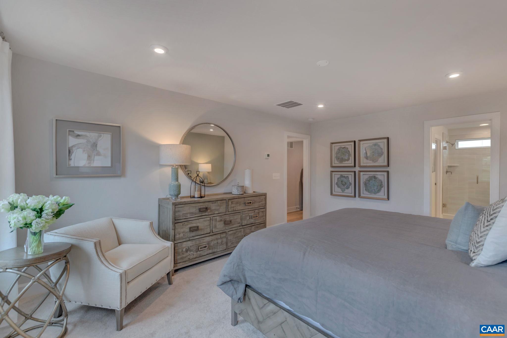 3059 Rambling Brk Lane Crozet, VA 22932 - Photo 20 of 30 a bedroom with a bed mirror and painting on the wall