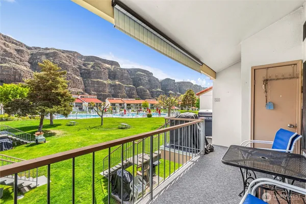 a view of a city from a balcony