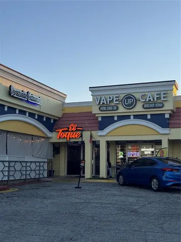 a view of a building with a balcony