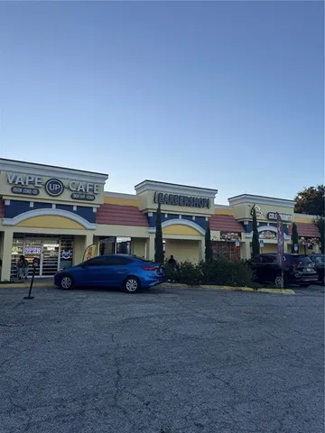 a car parked in front of a building