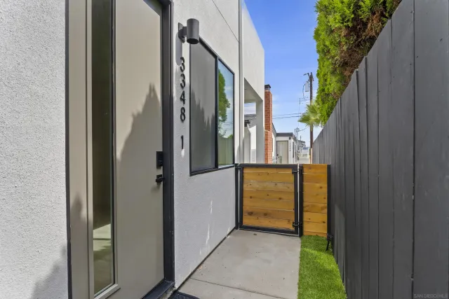 a view of a door front of house