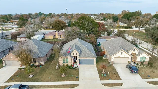 an aerial view of a house