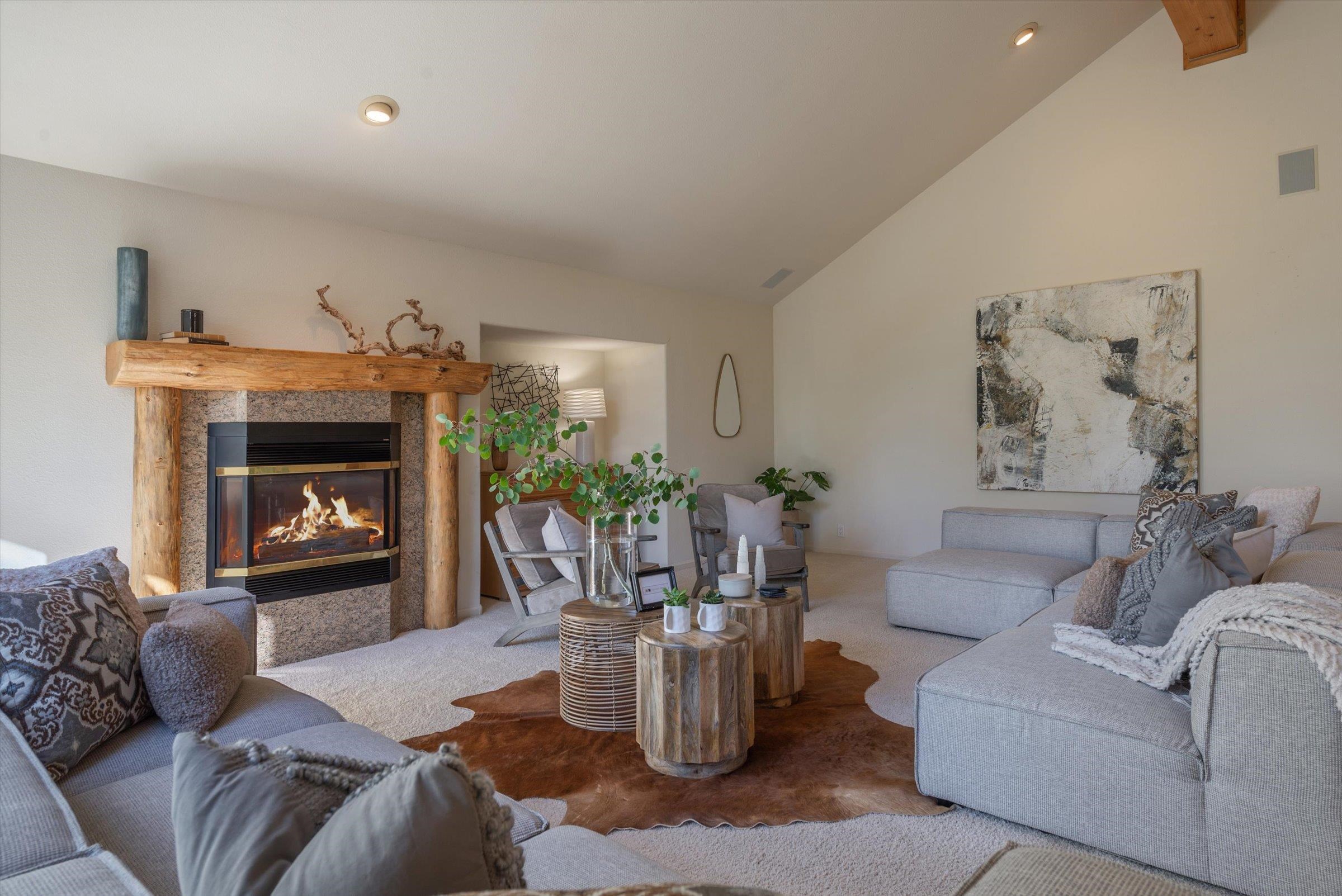 192 Hidden Lake Loop Olympic Valley, CA 96146 - Photo 5 of 21 a living room with furniture and a fireplace