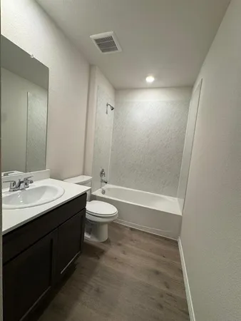 an empty room with a workbench