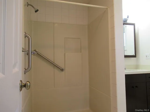 a bathroom with a shower