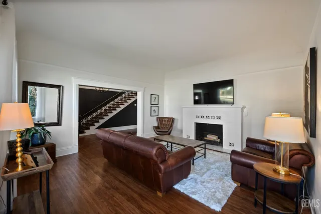 a view of a workspace with furniture and closet