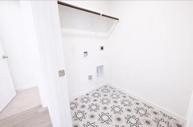 a view of an empty room with empty racks