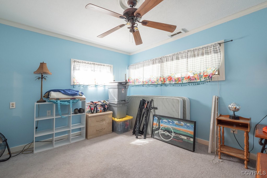 6006 Indigo Road Richmond, VA 23230 - Photo 12 of 48 Recreation room with crown molding, ceiling fan, a