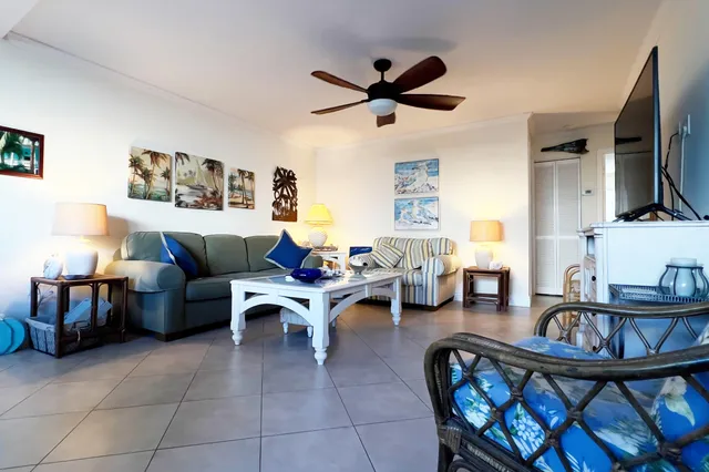 a living room with a couch and a flat screen tv