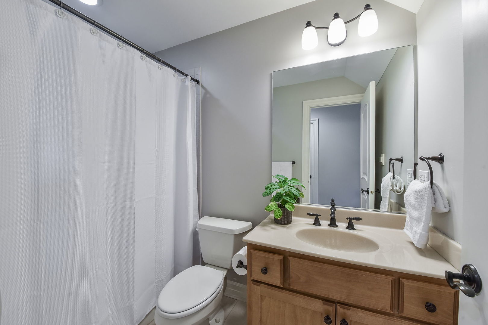 859 East Hillside Road Naperville, IL 60540 - Photo 39 of 62 a bathroom with a sink vanity mirror and toilet