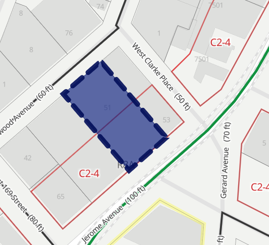 Map view of 1295 Jerome Ave