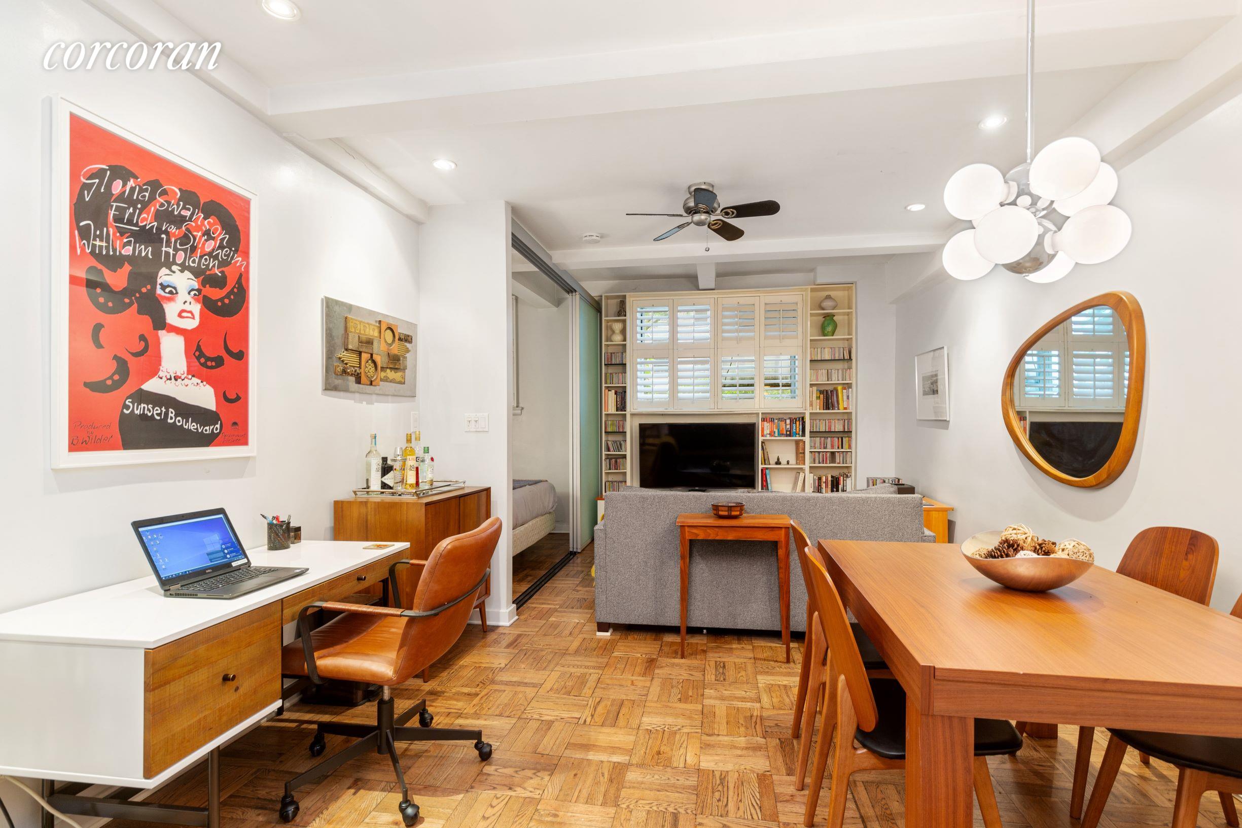 alcove studio with hardwood floors