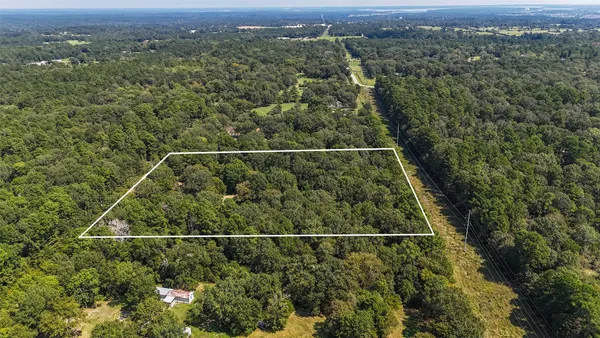 an aerial view of houses with trees