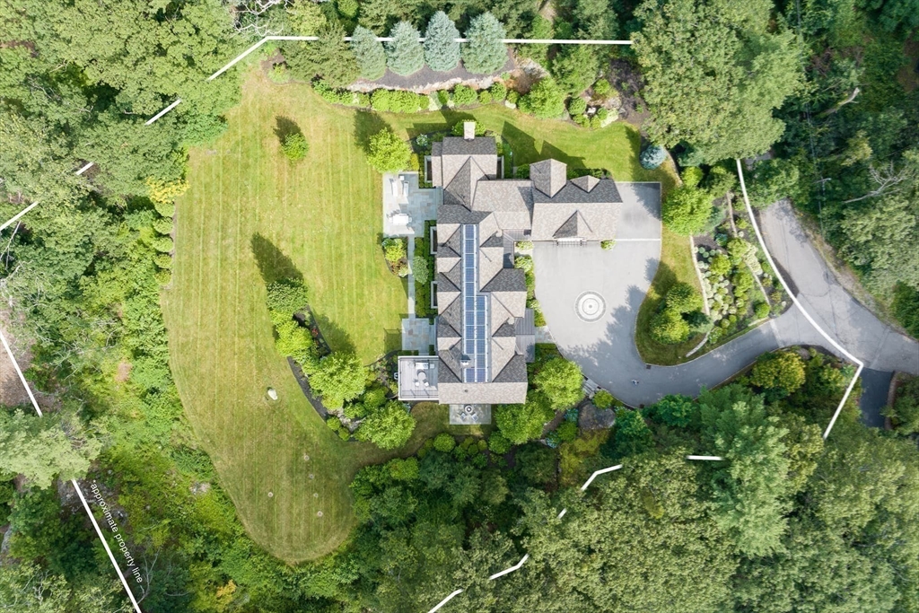 8 Hidden Road Weston, MA 02493 - Photo 37 of 42 an aerial view of residential house with an outdoor space and seating