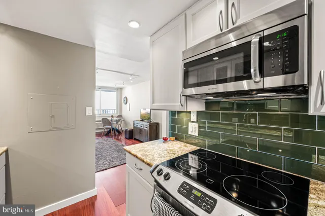 a stove top oven sitting inside of a kitchen