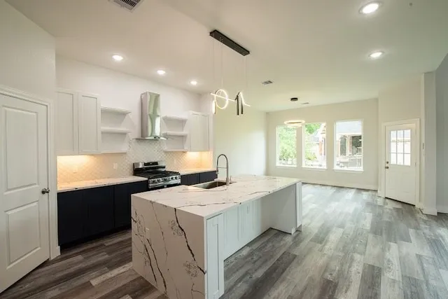 a view of small space with racks on the wall