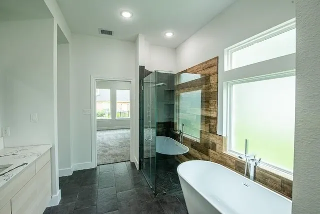 a view of an empty walk in closet