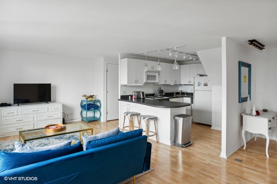 1221 North Dearborn Parkway, Unit PH10N Chicago, IL 60610 - Photo 2 of 23 a living room with furniture and a flat screen tv